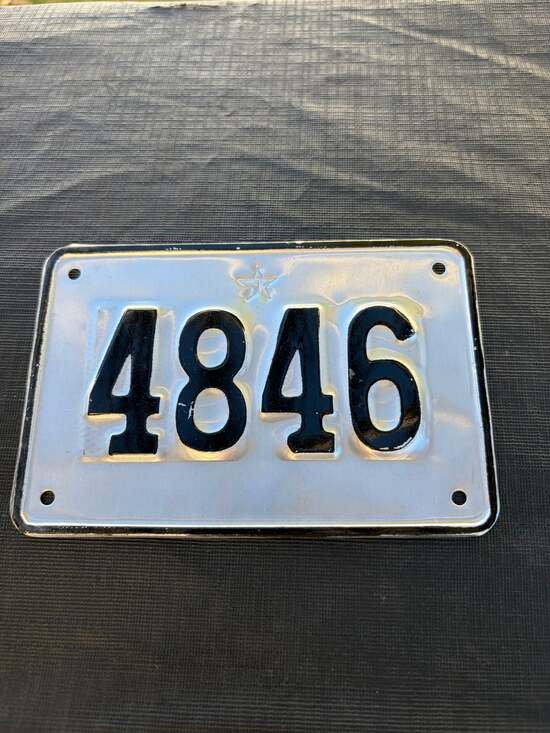 Texaco | Other | Vintage Texaco Refinery Texas Bicycle Tin License ...
